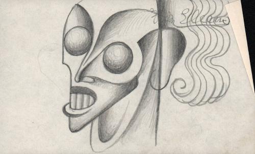 [Sketch of stylized head]