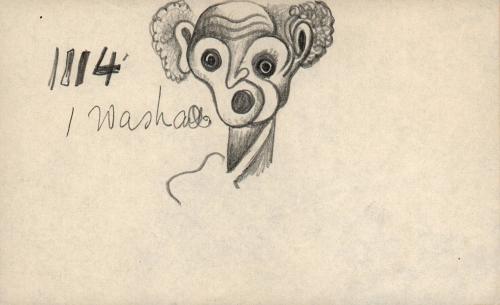 [Sketch of clown-like head]