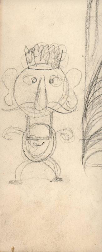 [Sketch of figure wearing crown]