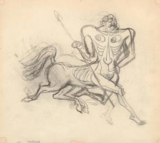 [Sketch of centaur with face on chest]