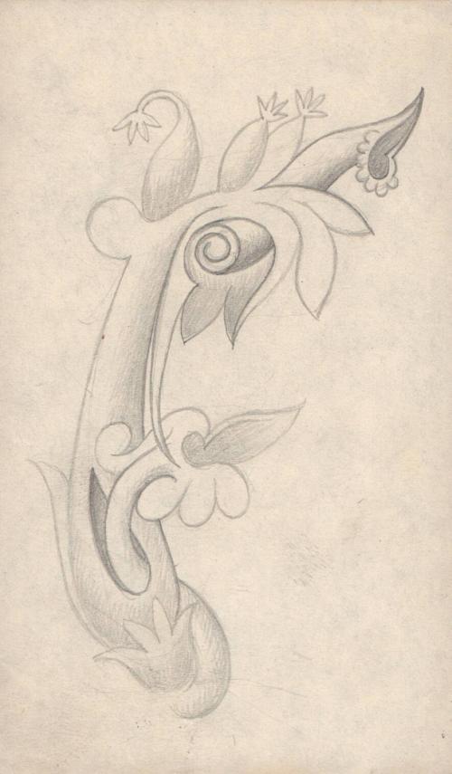 [Sketch of abstract flower]