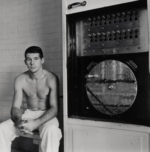 Young convict about to discharge a ten-year sentence. Apparatus to open cells