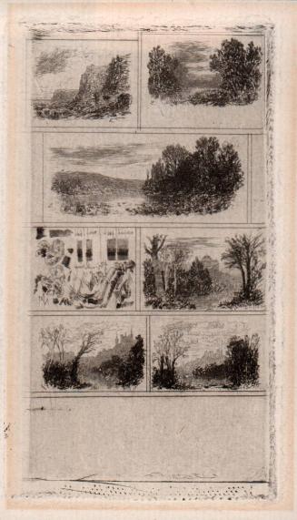 Sept Croquis de Paysage Tres Petits, Sur la Meme Planche
Seven Small Landscapes on One Plate