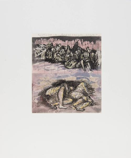 Study for 'Group of Seated and Reclining Figures' and 'Sleeping Figures in Tube Shelter'