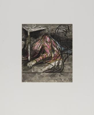 Figure Sleeping with Head Under a Chair