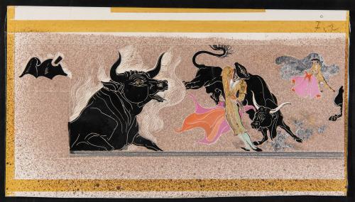 untitled [bullfighters with bulls]