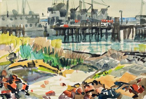 [Harbor scene]