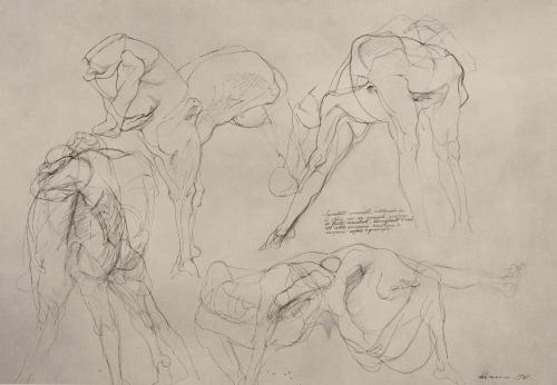 Several joined, mutilated figures