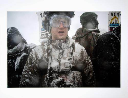 Veteran's Action on Backwater Bridge in Defense of Water Protectors, During the 1st Blizzard, Rt 1806, ND
