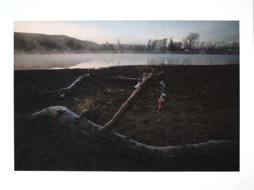 Lakota Prayer Ties Along the Cannonball River In the Morning Mist. Each Tie is Made with a Personal Prayer Offering