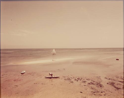 [Sandy beach and boats]