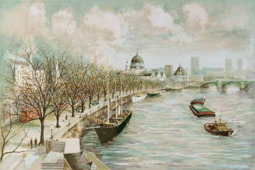 [Landscape with water and boats]