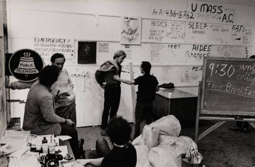 [Temporary student headquarters during the Black Panther trials, Yale University, New Haven, Connecticut]