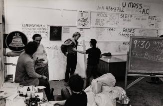 [Temporary student headquarters during the Black Panther trials, Yale University, New Haven, Connecticut]