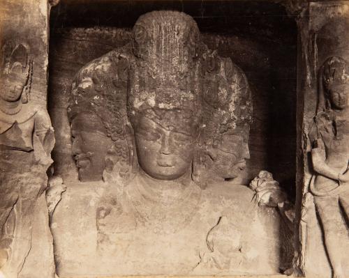 Stone carving at Elephanta, India