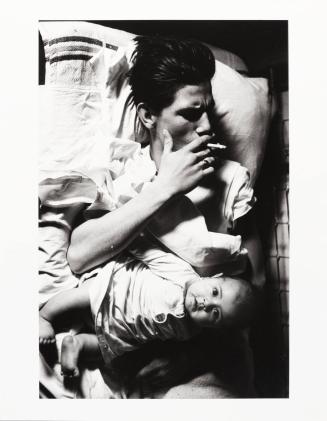 [Smoking with baby]