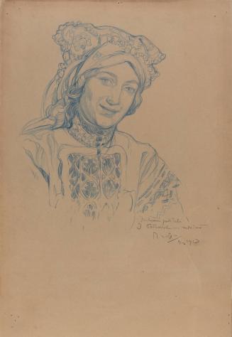 [Woman with traditional/folk headdress] (Zena S. Porkryvkou Hlavy)