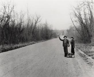 Colophon booklet for "American Roads" portfolio with copy print of Walker Evans' "Hitchhikers, Vicksburg, Mississippi"