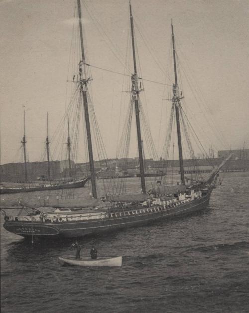 In Boston Harbor. (Just leaving the Dock on S.S. "Canada.")