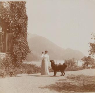 Else & "Lord," in the garden, Villa Billroth, St. Gilgen.