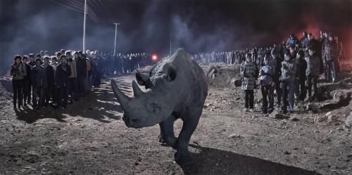 River of People with Rhino