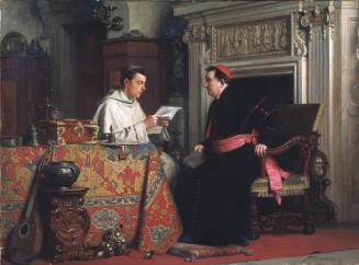 Monk and Bishop Reading Letter