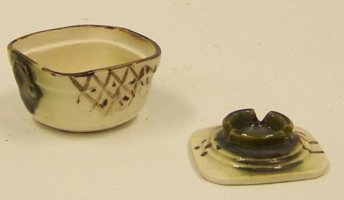 [Square mustard pot with lid]