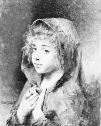 [Portrait of a girl in a green cloak]