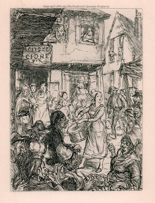 “When she beat the roll on her drum the villagers came running from all sides.”