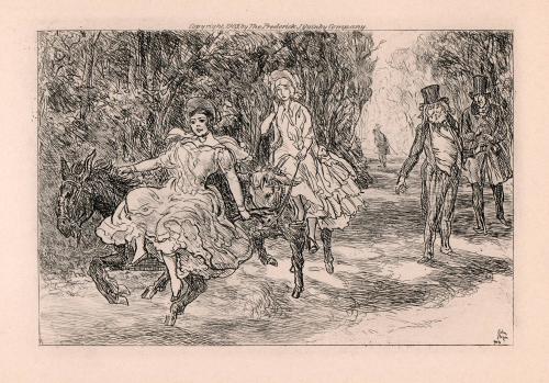 “Her mount decided to take a gallup, and bore off his rider.”