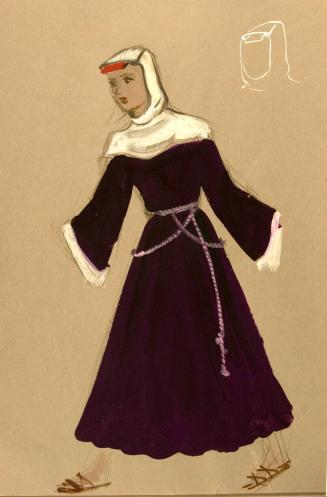 Costume Design- female figure in purple dress