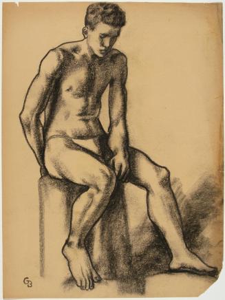 untitled figure study [male nude, seated]