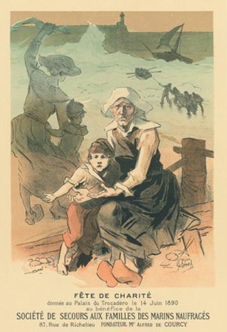 Poster for the benefit of Societe de Secours aux Families des Marins Naufrages;
