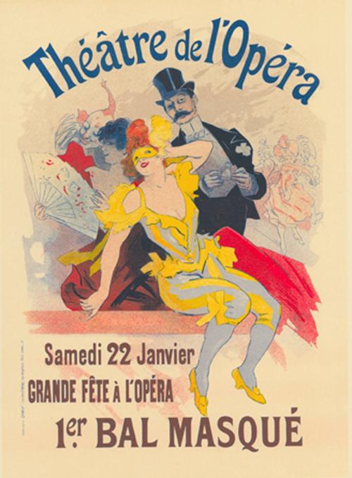 Poster for Theatre de l’Opera Samedi 22 Janvier Grande Fete a l’Opera 1er. Bal Masque