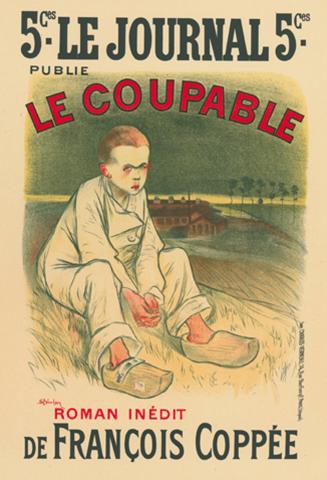 Poster for the novel Le Coupable by Francois Coppee