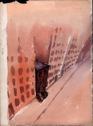[Cover illustration - brownstone amid skyscrapers]