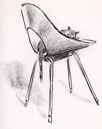 No caption (cat in modern chair)