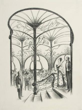The Art Nouveau (couple in evening attire arriving in restaurant)