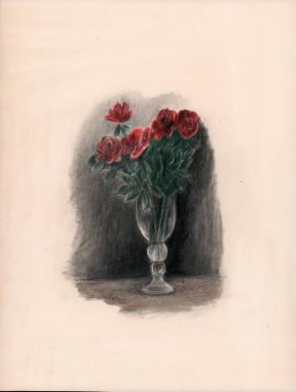 [Red flowers in vase]