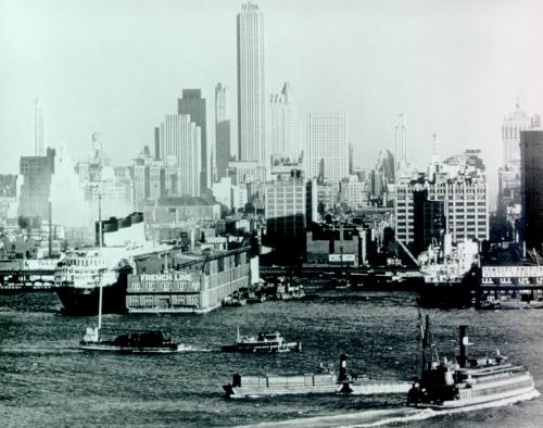 Manhattan Skyline from Weehauk, New Jersey (Blvd East and Hudson Pl.)