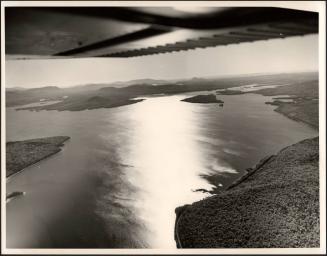 Aerial view of  Moosehead lake in Maine