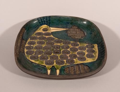 dish with bird design