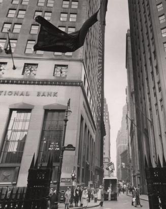 View down Wall Street from Trinity Church, NYC