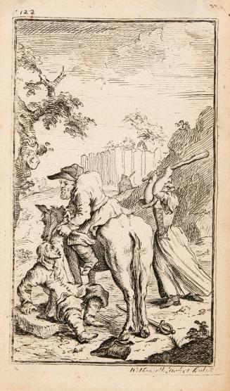 Book Illustration from Samuel Butler's "Hudibras", #3 Trulla Attacking Hudibras, page 122