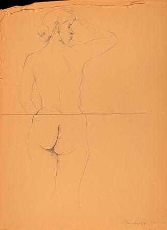 [Nude woman, rear view]