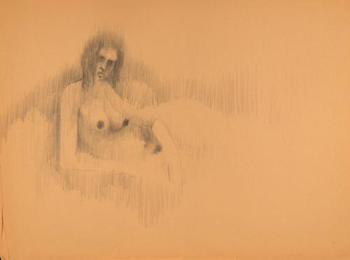 [Nude woman, waist to head]